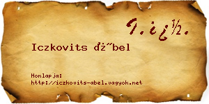 Iczkovits Ábel névjegykártya
